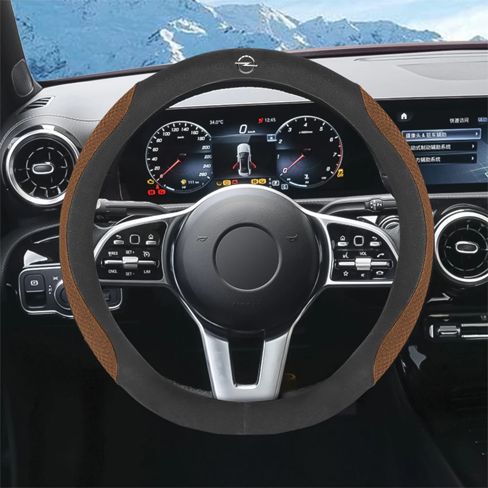 Car Steering Wheel Soft Suede Protector Cover Decor Accessories For Opel Zafira b Corsa d Insignia Mokka Regal Car Valve Cap - view 2