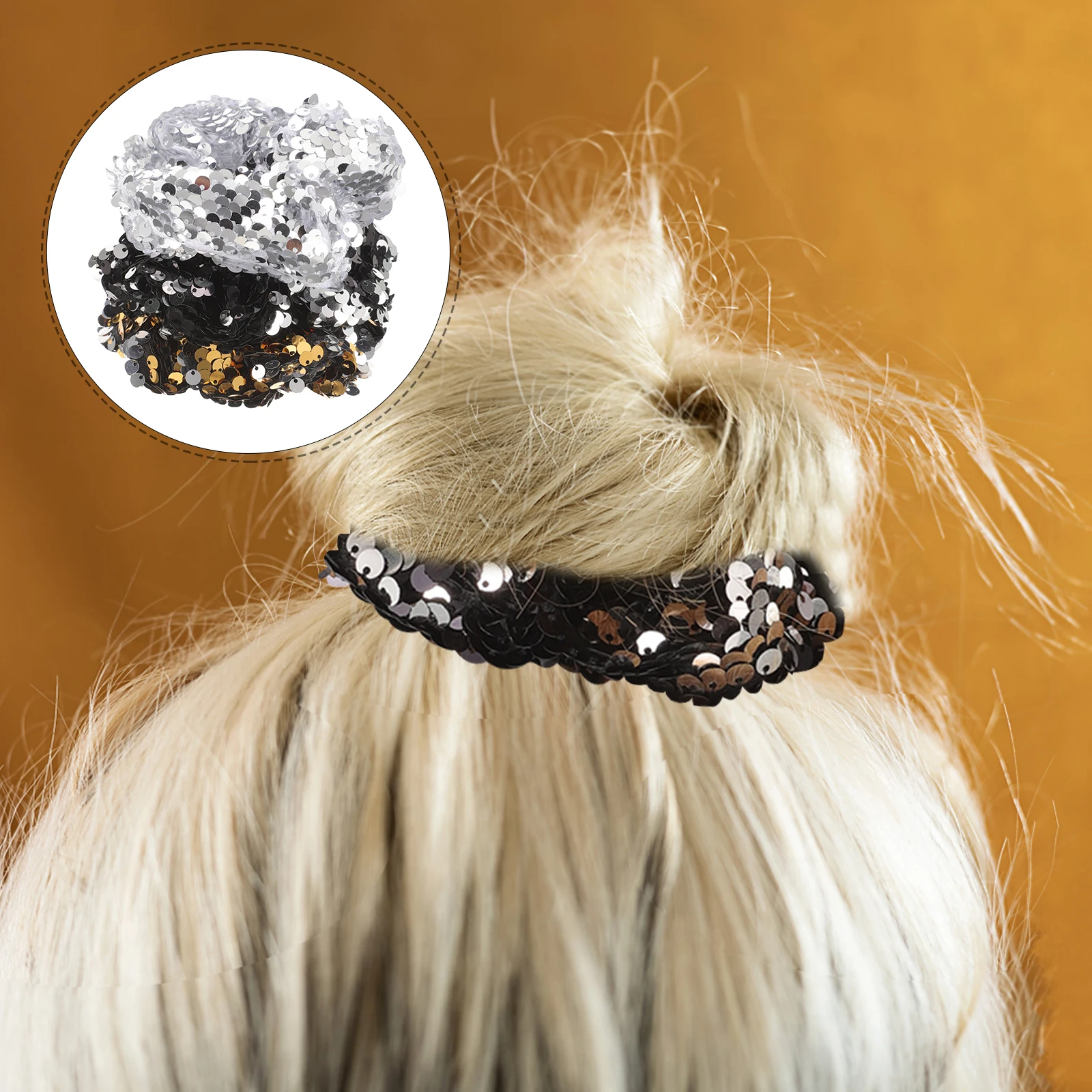 

3 Pcs Sequin Hair Accessories Ponytail Holders Fish Scales Scrunchie Sequins Scrunchy Ties Women's