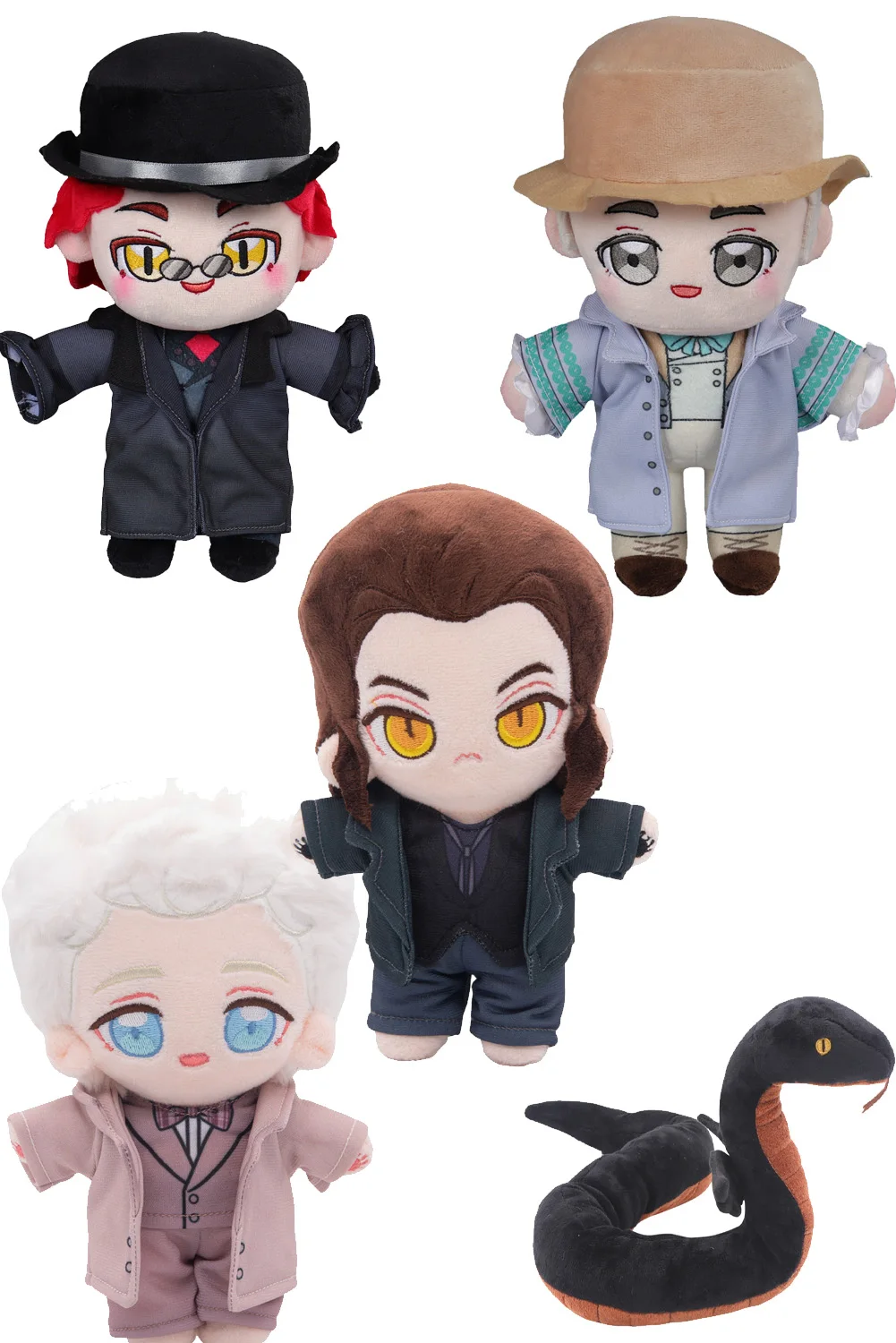 20CM Devil Crowley Angle Aziraphale Plush Mascot Plush Stuff Good Cos Omens Fantasy Halloween Puppet Costume Accessory