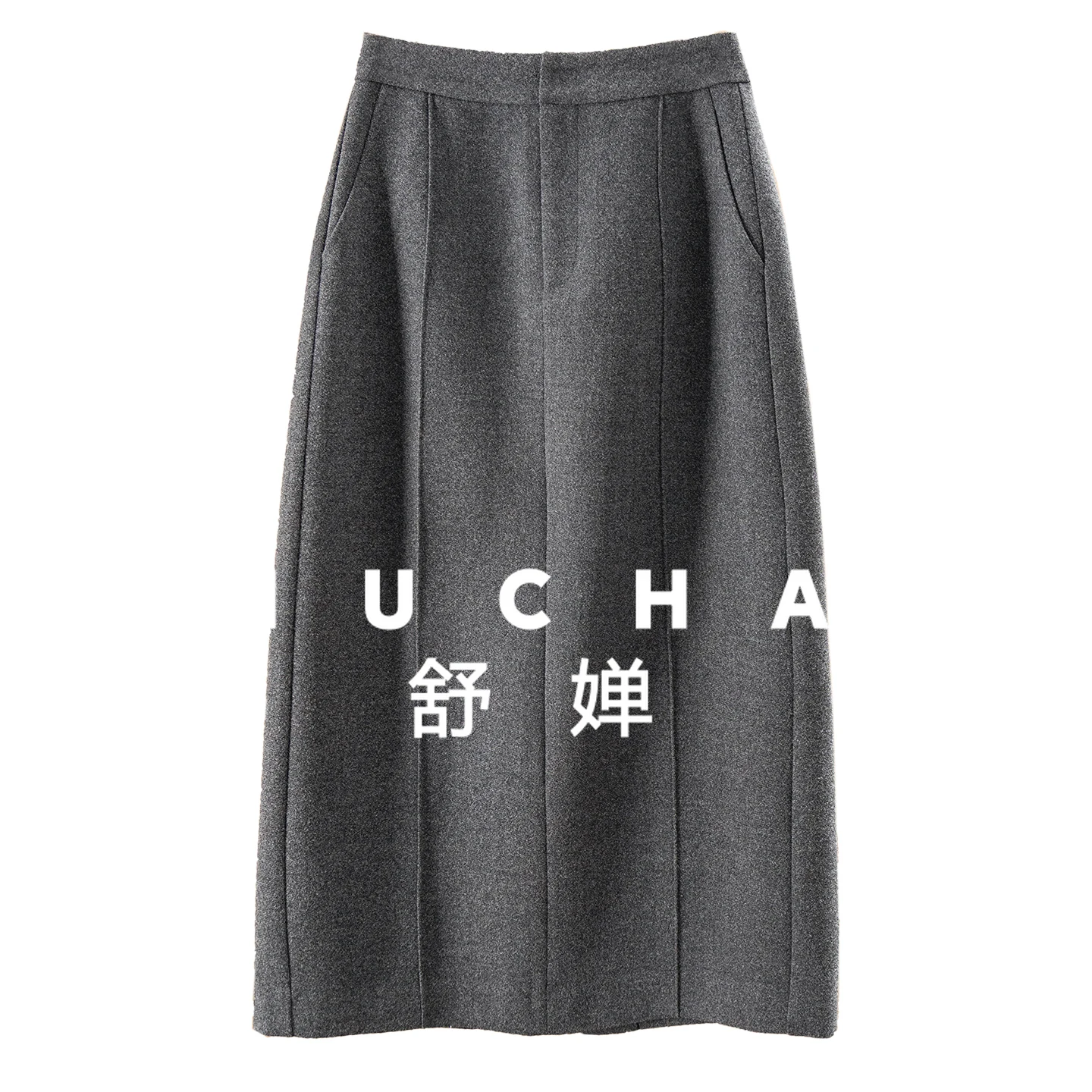 

High Quality with Wool Patchwork A-word Hip Skirt Women's 78E6 Long Skirts for Women Winter Korean Fashion Clothing