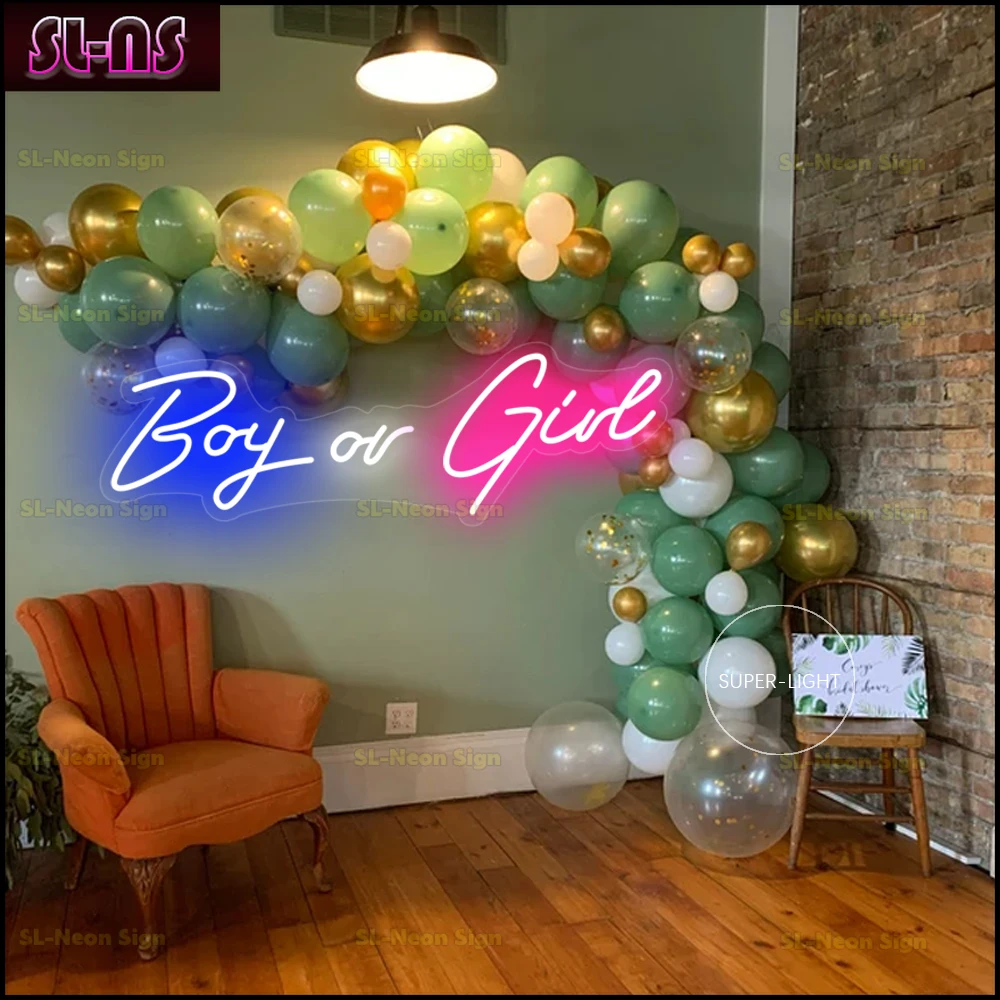 

Neon Signs Light Custom Boy or Girl Baby Shower Gender Reveal Party Decoration Led For Home Room Birthday Supplies