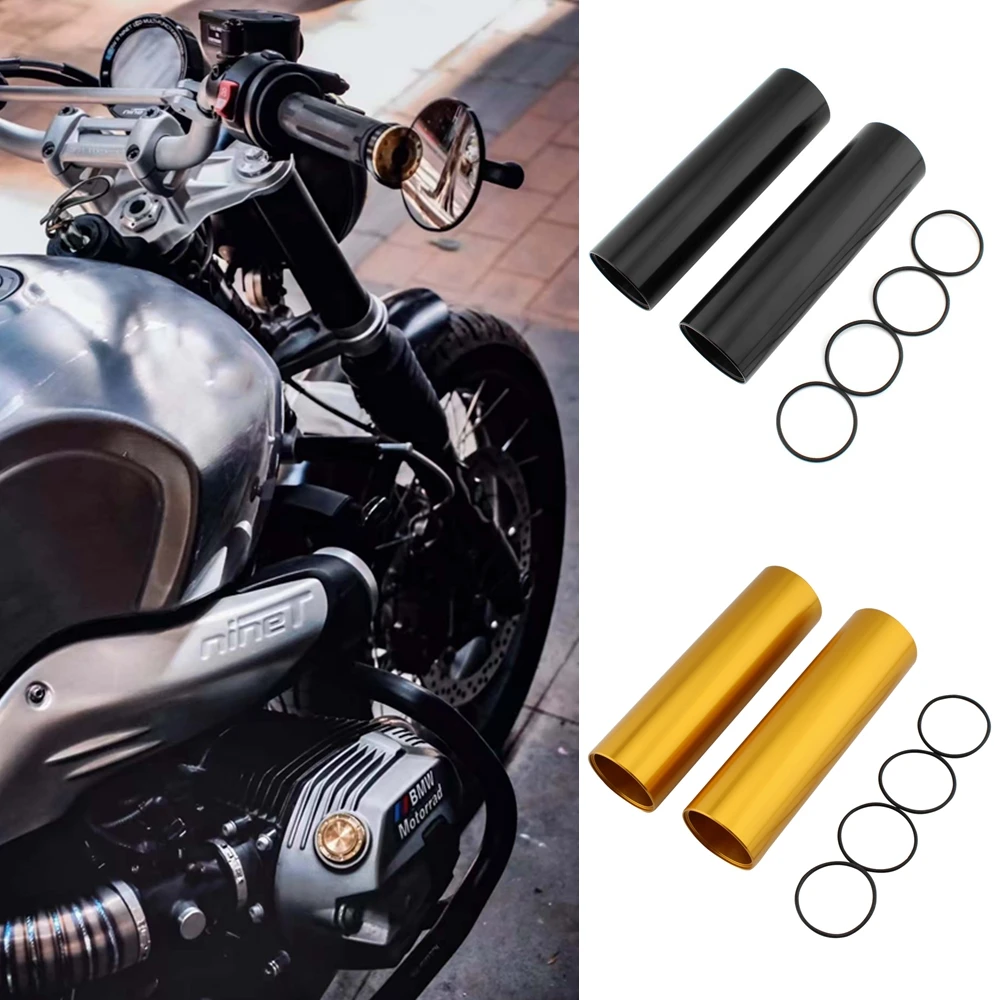 

Motorcycle Upper Fork Boots Slider Shock Absorber Cover Black/golden For BMW R nine T pure 2017-2022 Scrambler 2017-2022