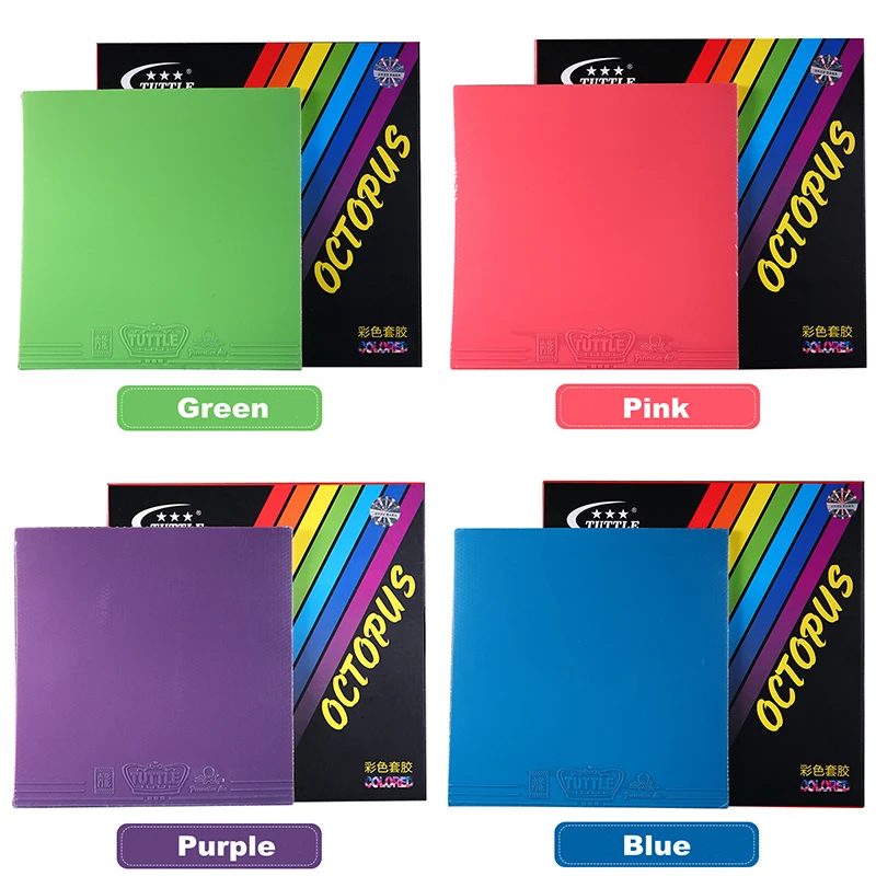 4 Colors  OCTOPUS Colorful Table Tennis Rubber, Ping Pong Rubber Germany Tension Sponge 4 Colors Purple Blue Pink Green