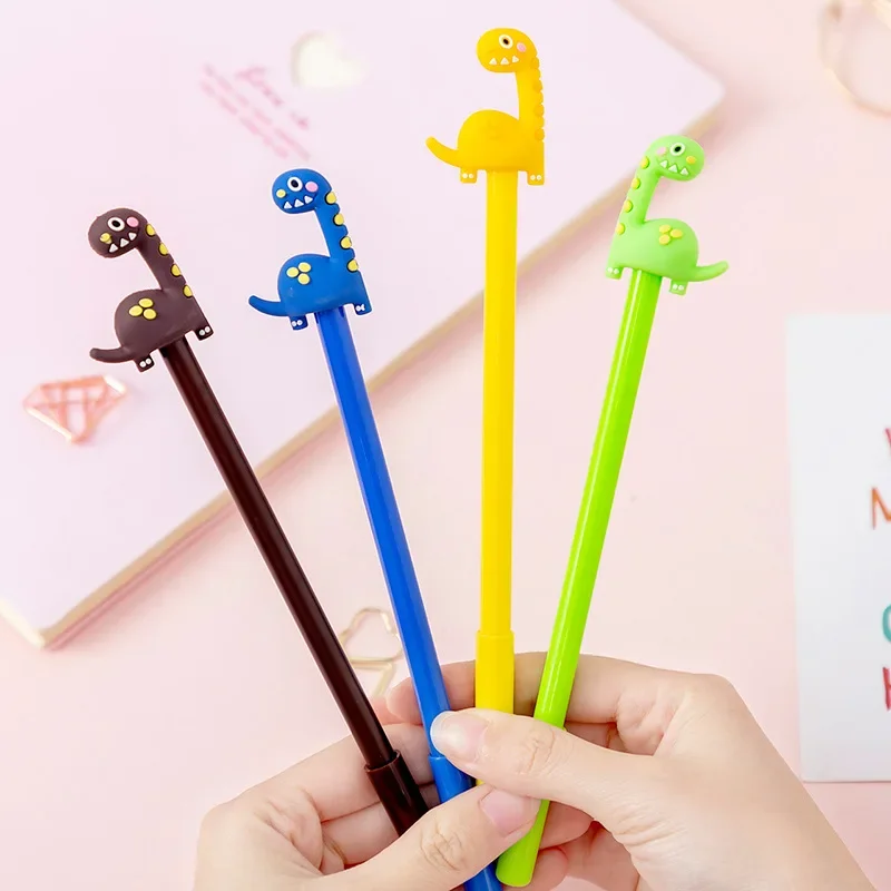 Gel Pens Creative Spotted Dinosaur Cartoon Gel Pen Black Ink Student Office Suppiles Study Wholesale Stationery Gifts