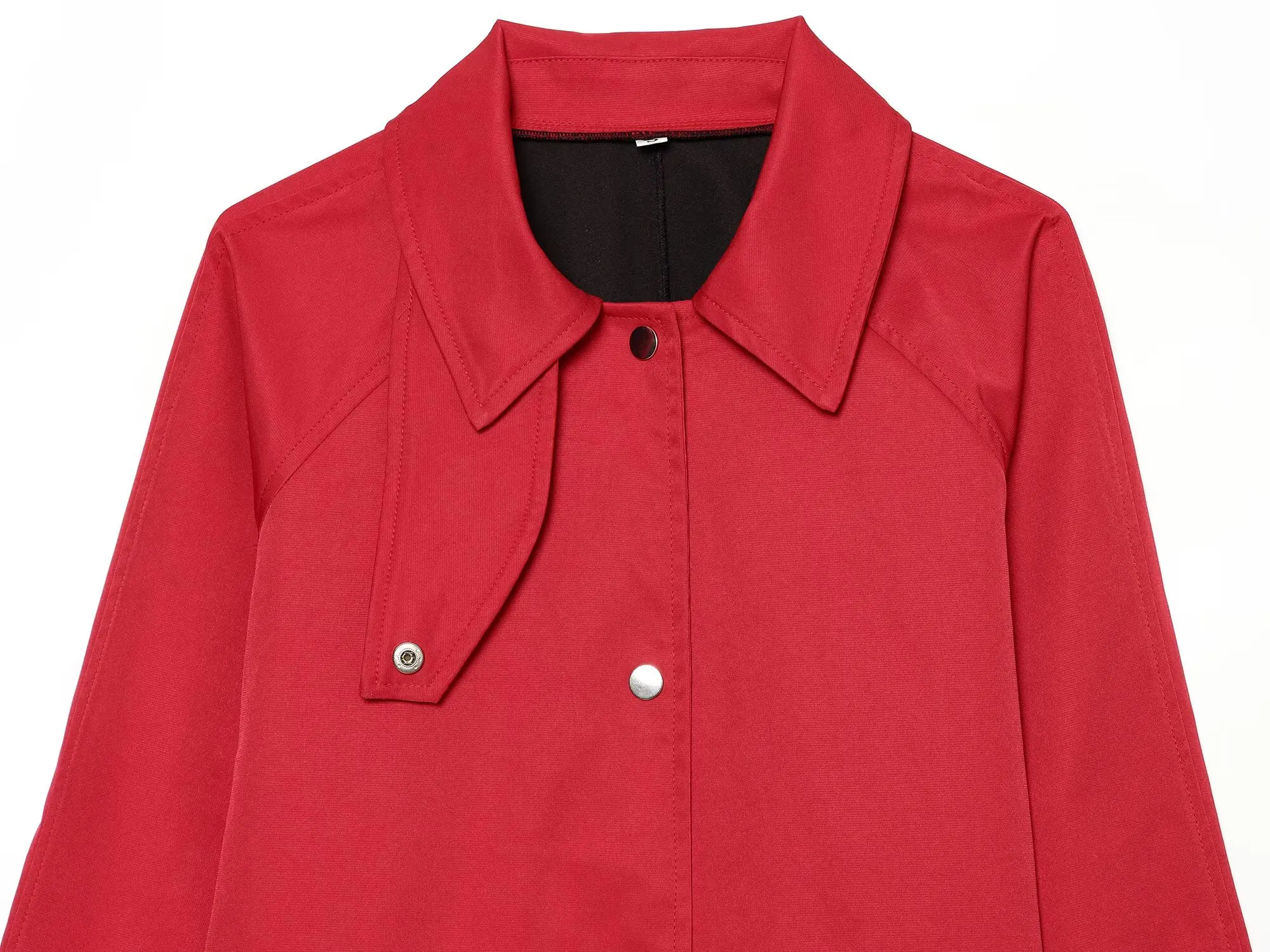 KONDALA Damen Lässiger Eleganter Roter Langer Trenchcoat für Pendler und High Street, Trendiger Trenchcoat 2026 Herbst Schicker Minimalistischer Mantel mit Knöpfen – Detail 5