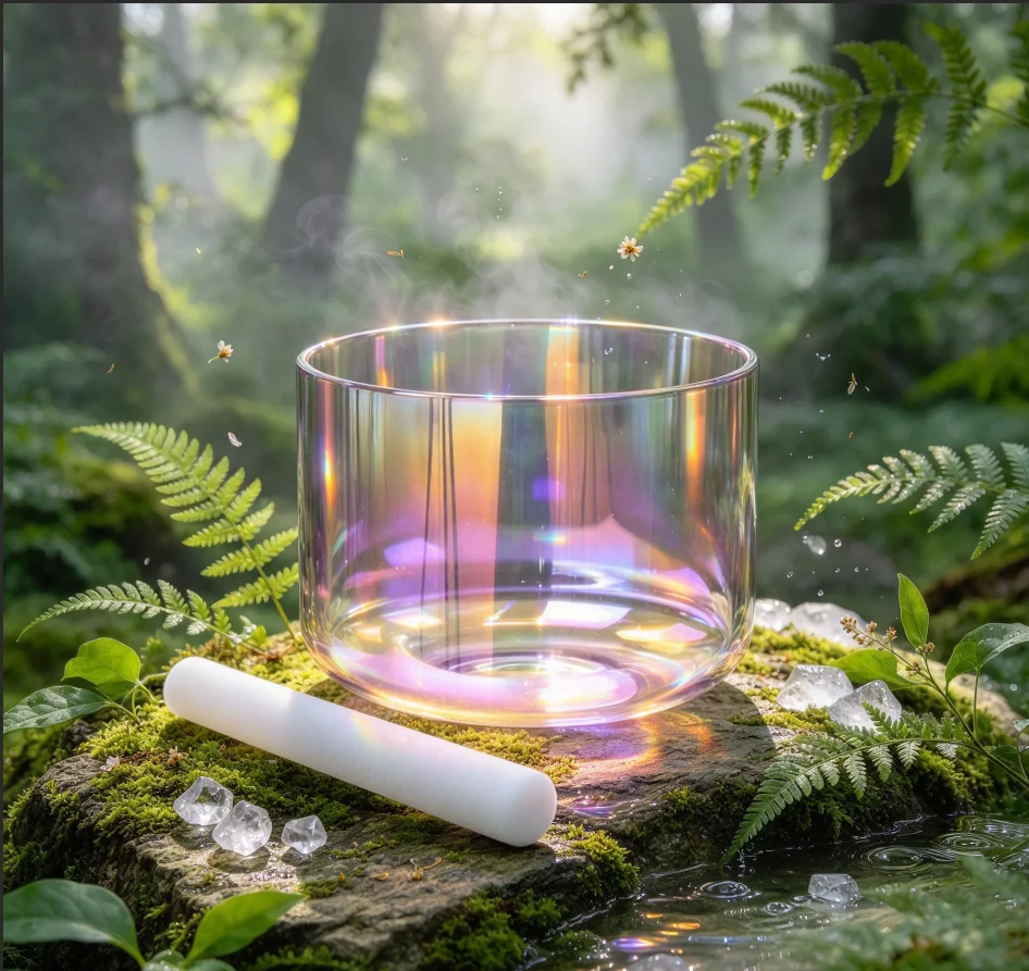 Crystal Singing Bowls Colored Original Tibetan Bowl Sound Healing Professional Meditation Yoga Buddhism Mindfulness Percussion