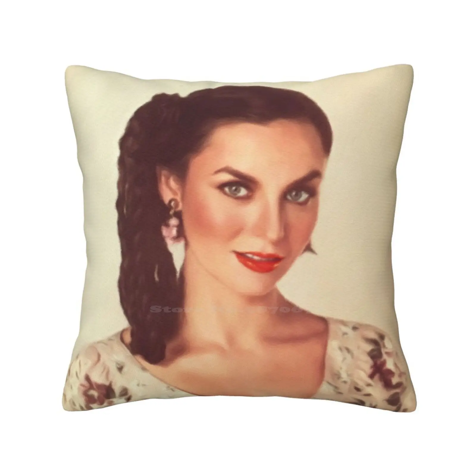 Crystal Gayle , Music Star Throw Cushion Pillow Cover Crystal Gayle Singer Country Jazz Blues Soul Swing Classic Retro Famous