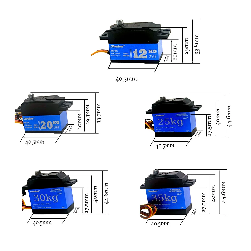 High Torque Digital Servo Collection: Choose from 12KG/20KG/25KG/30KG/35KG, Metal Gear 180°/270° for RC & Robot
