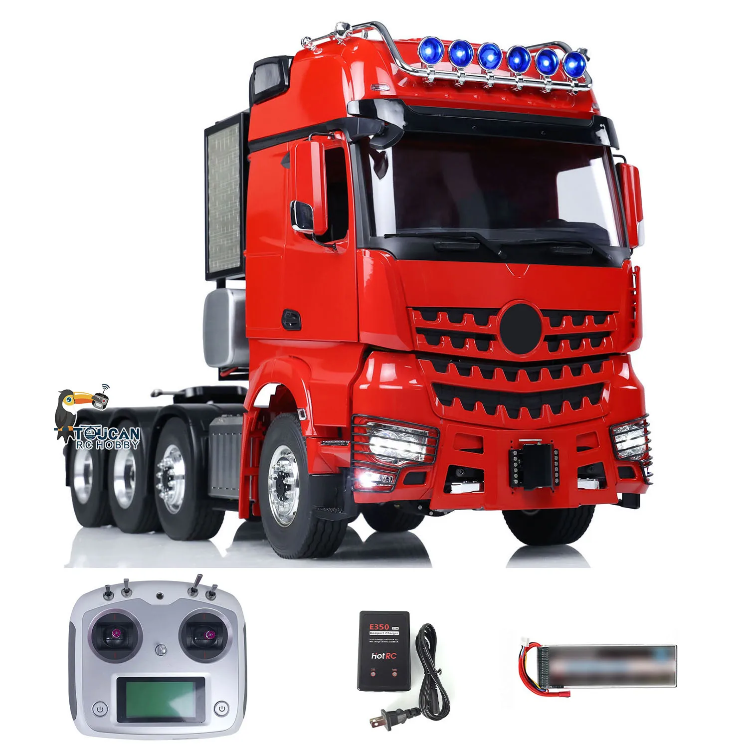 RTR LESU 1/14 RC Metal Tractor Truck 8*8 for Radio Control DIY Car Model Lock Differential Equipment Rack Lights Sounds THZH1409