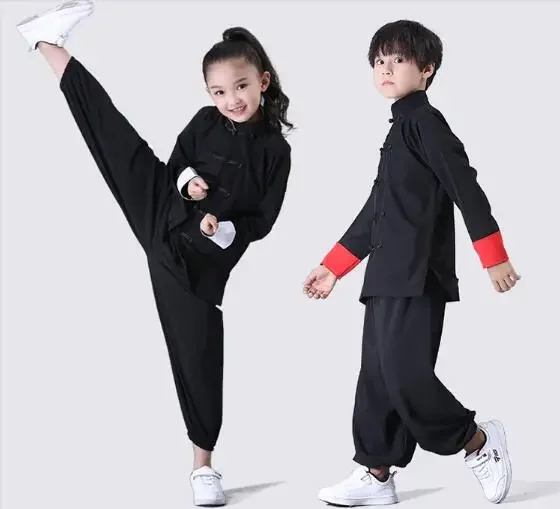 

New Wushu Costume Kids Chinese Traditional Style Clothing Performance Tai Chi Kung Fu Uniforms Girls Boys Stage Performance Set