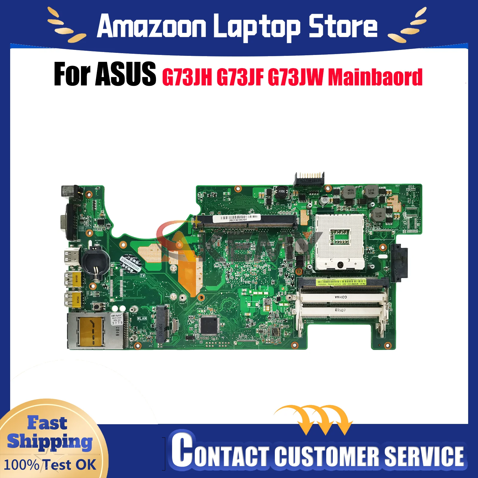 

G73JH Laptop Motherboard For ASUS ROG G73JH G73JW G73J G73JF Notebook Mainboard in stock 100% tests OK fast shipping Top quality