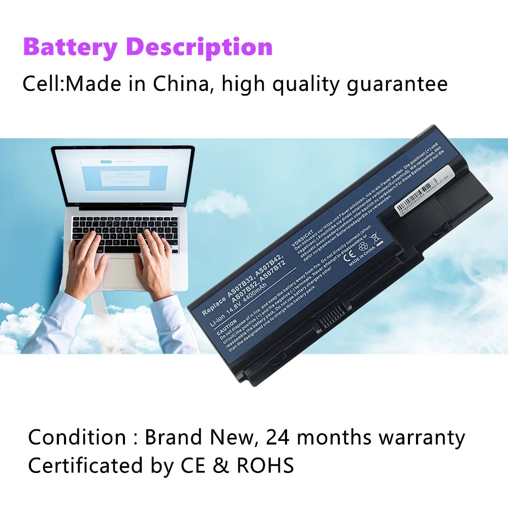 Laptop Battery For ACER Aspire 5710 5715Z 5720 5730Z 5730ZG 5910G 5920 5920G 5930 5930G AS07B51 AS07B52 AS07B61 AS07B71 AS07B72