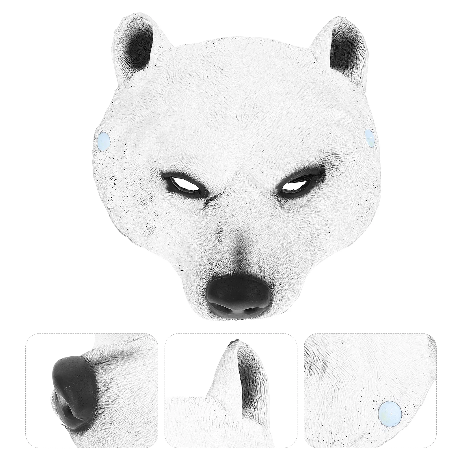 Polar Bear Mask Halloween Costumes Decorative Party Cosplay Creative Animal Themed Face Pu Dress Prop Child