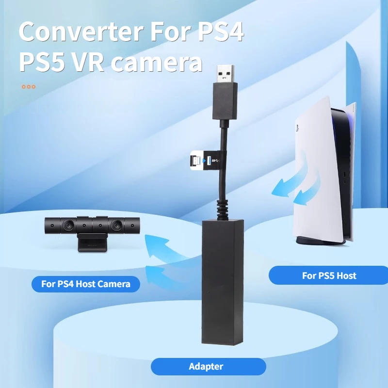 Qualidade Original Cabo Conversor Adequado para Sony PS5 VR Game, PS4 Câmera Conversão Cabo, Adequado para Play