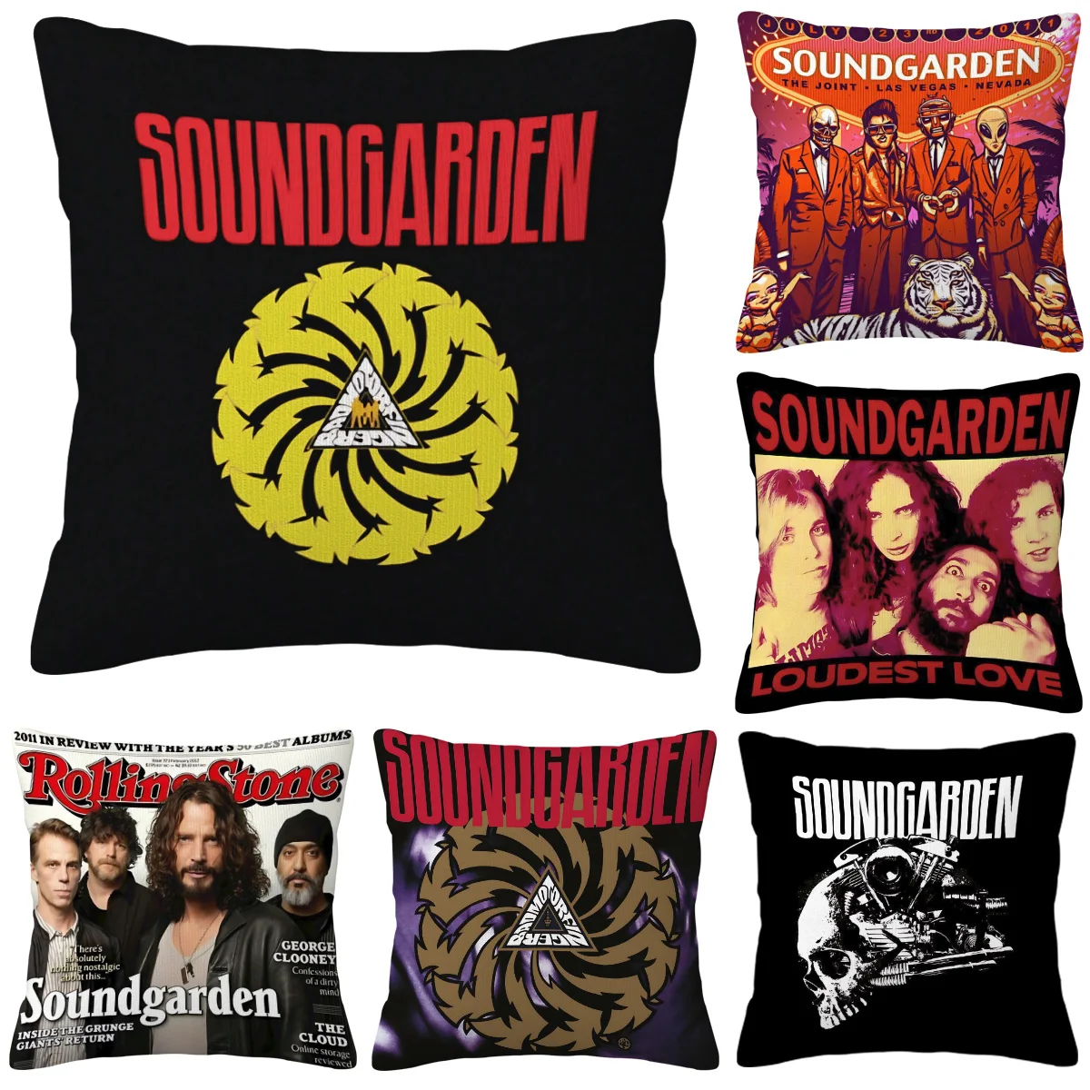 

Throw Pillow Cases Cover for Sofa Heavy Rock Band-s-Soundgardens Sleeping Pillows Home Decor Items Decorative Pillowcase 45X45CM
