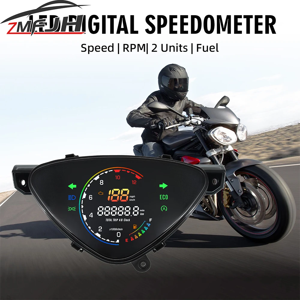 

Motorcycle Speedometer MPH KMH Clock Mileage Fuel Level Tachometer Turn Signal Light LCD Speed Meter Dashboard For YAMAHA Mio110