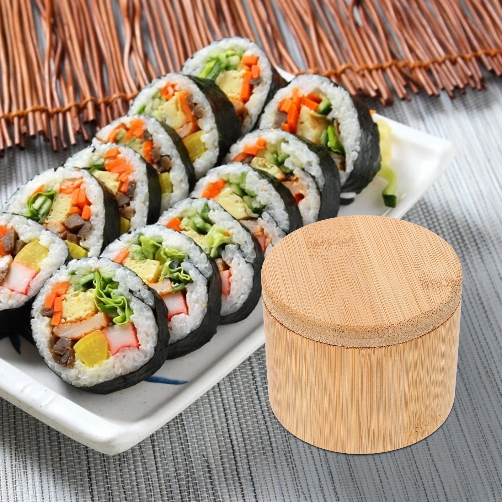 

1pc Bamboo Seasoning Condiment Storage Container Set Kitchen Supply Salt Pepper Bamboo Seasoning Pot Holder Kitchen Supply