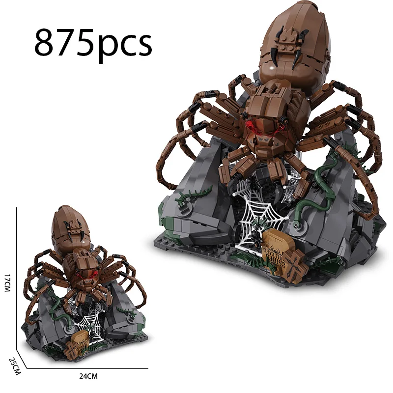 

845 шт., строительные блоки с красными глазами, волком и пауком, классические модели лесных животных, кирпичи для детей, праздничный рождественский подарок