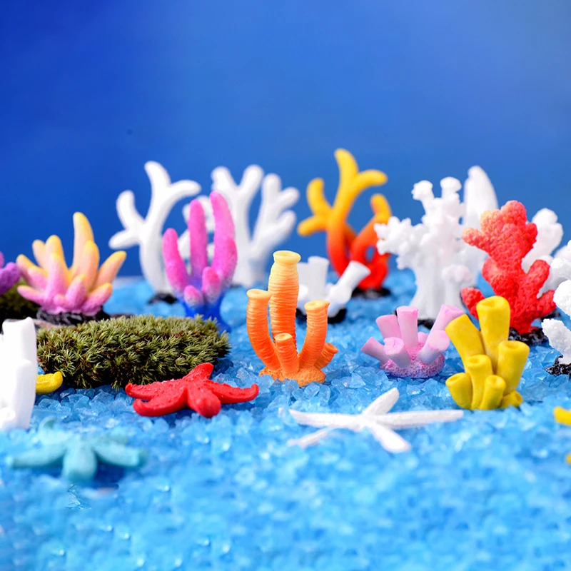 Mini Artificial Coral Cute Ornamental Fish Gifts Aquarium Decor Multicolor Resin Fashion Diy Art Craft Fish Tank Decoration