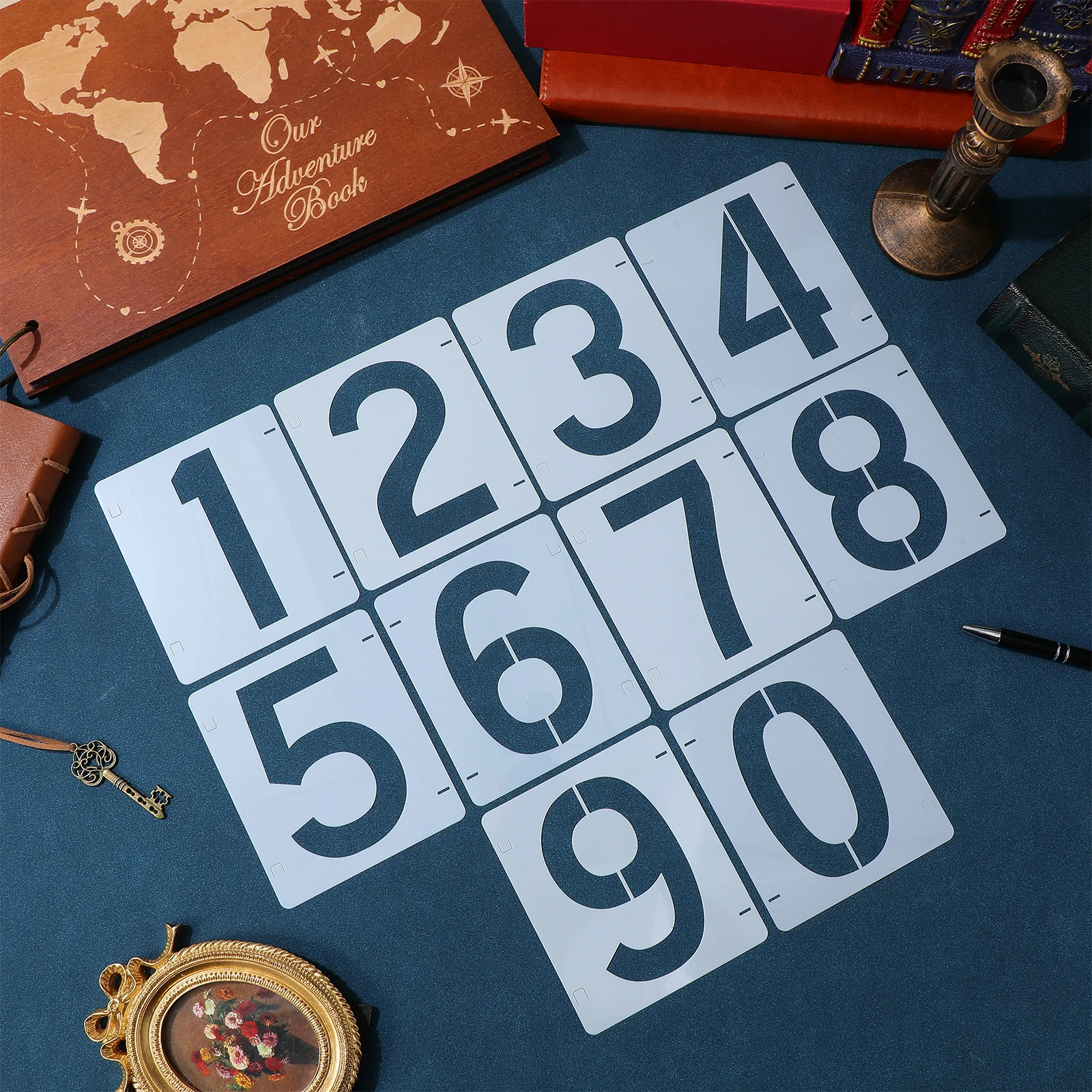 

10 Sheets Number Stencils Plastic Painting Templates for DIY Crafts Home Decor Painting Stencils Stencil Number Templates