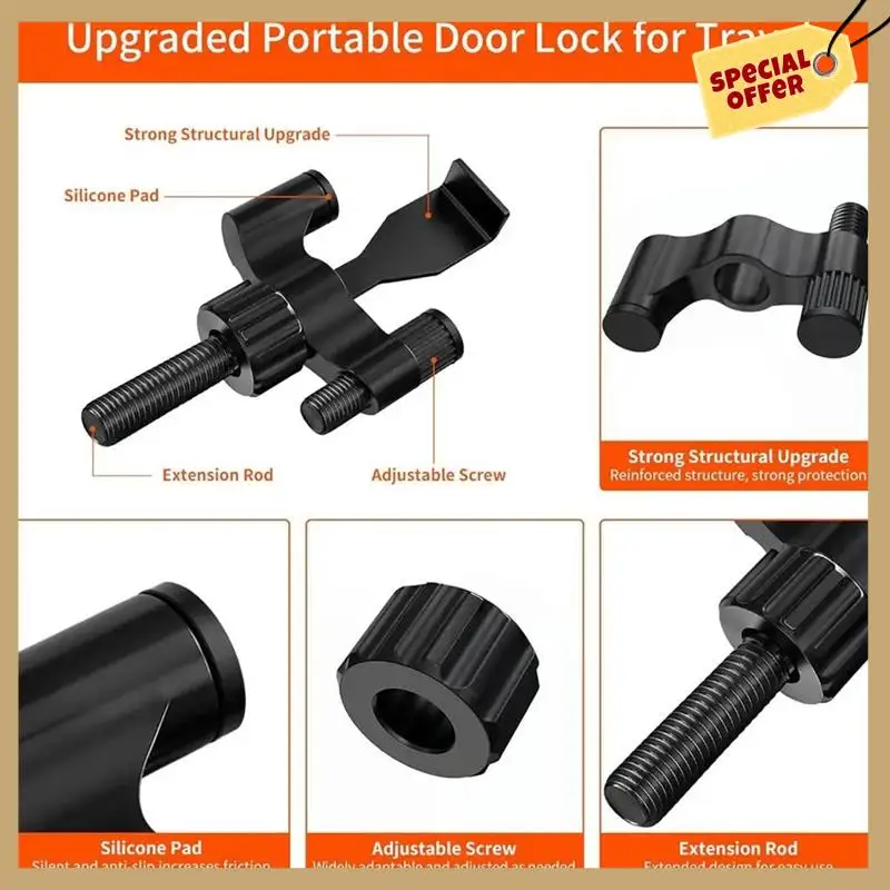 Door Lock Travel Small Steel Door Lock For Hotel Room Home Security Door Lock Adjustable Door Stoppers Door Safety-WMAN