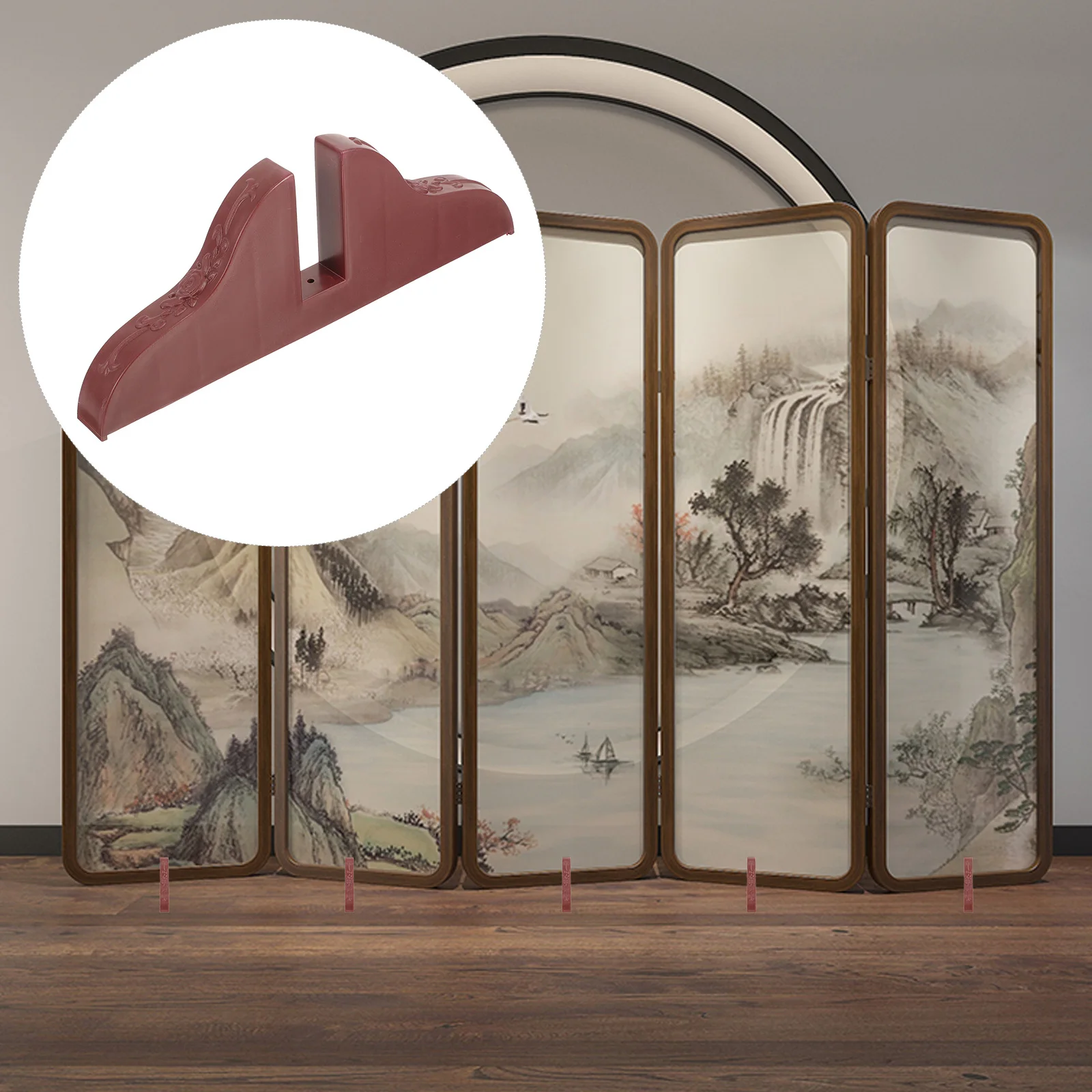 

Screen Base 3.1 Opening Red Modern Room Divider Stand Household Bracket Teaching Equipment Wood Base Partition Feet