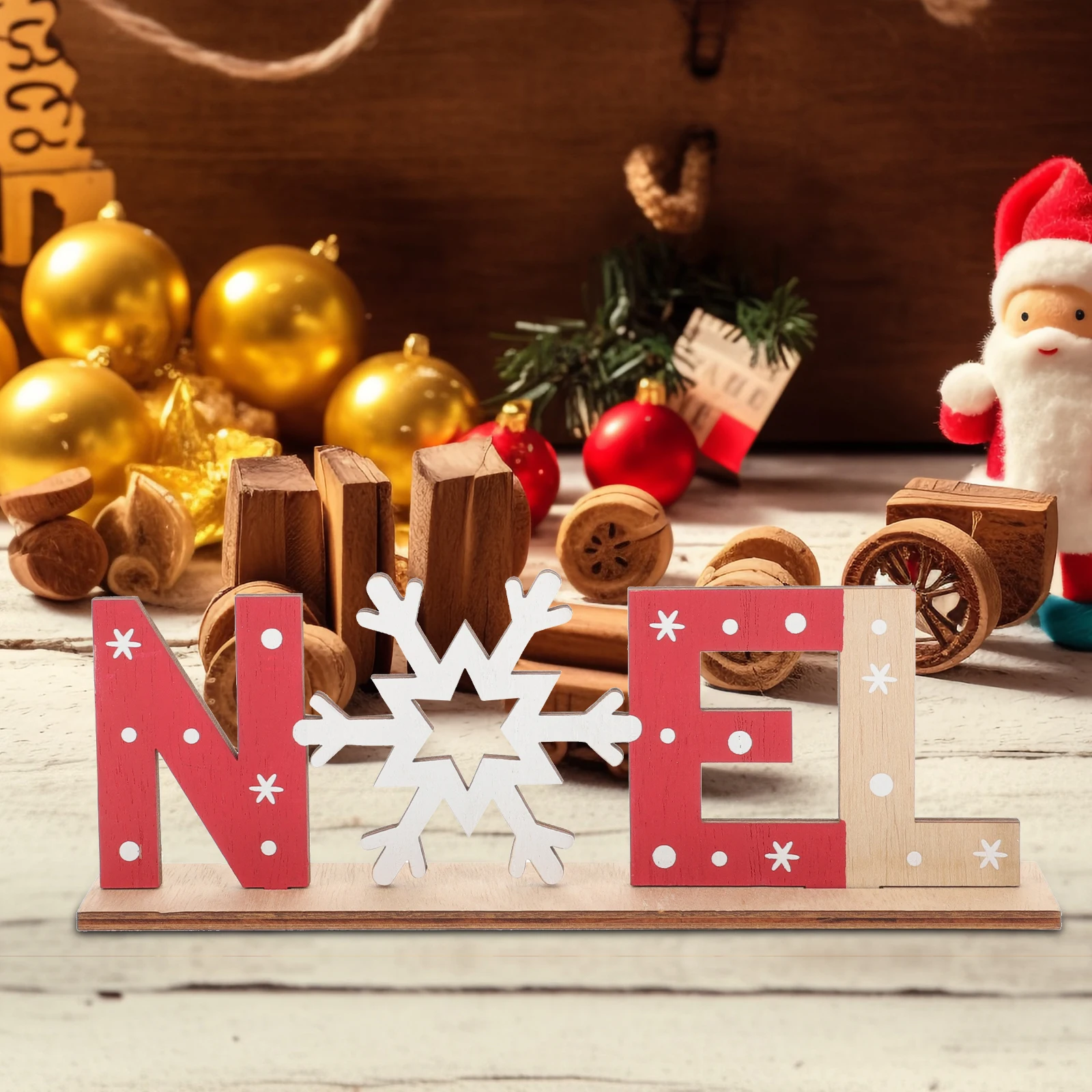 

The Sign Wooden Letter Ornaments Table Christmas Decor Plaque Decoration Desktop