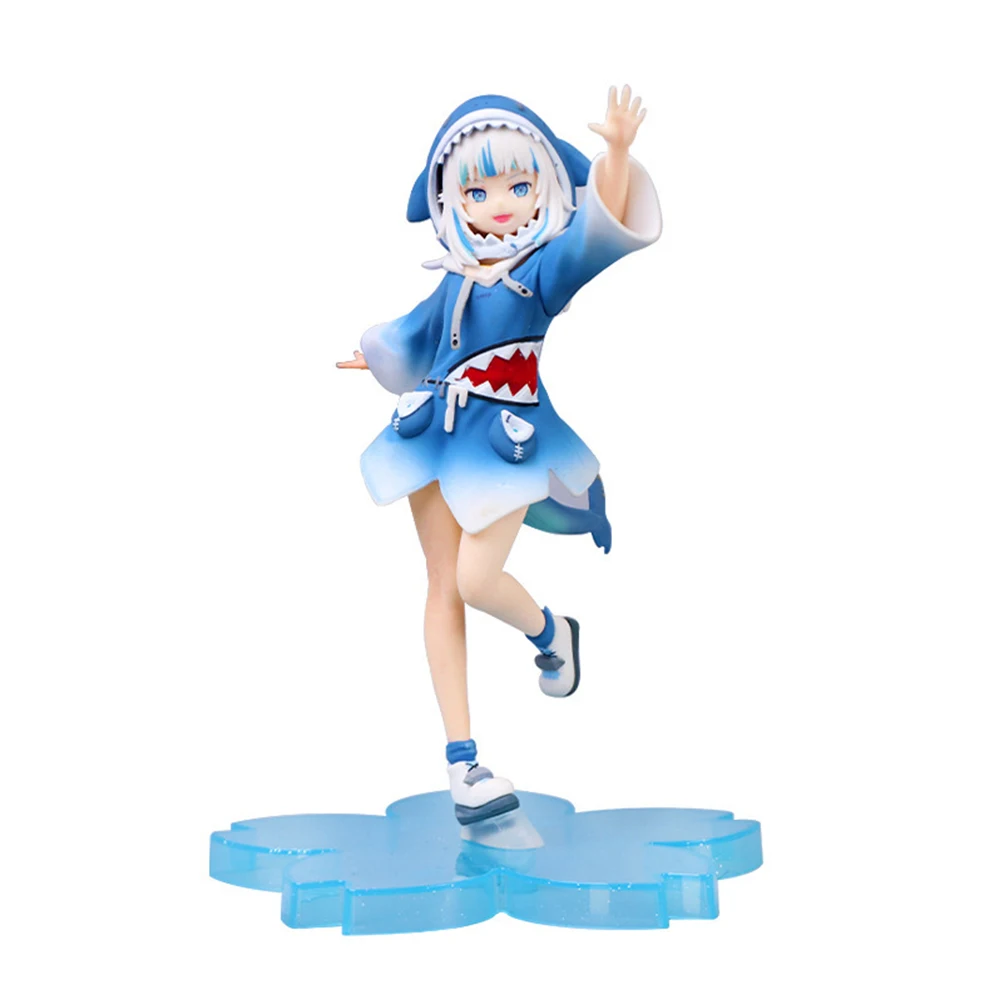 

Anime virtual anchor Gawr Gura Figure Blue Shark Costume Cos kawaii girl action Figure Cute gura figurine Collectible Model Doll