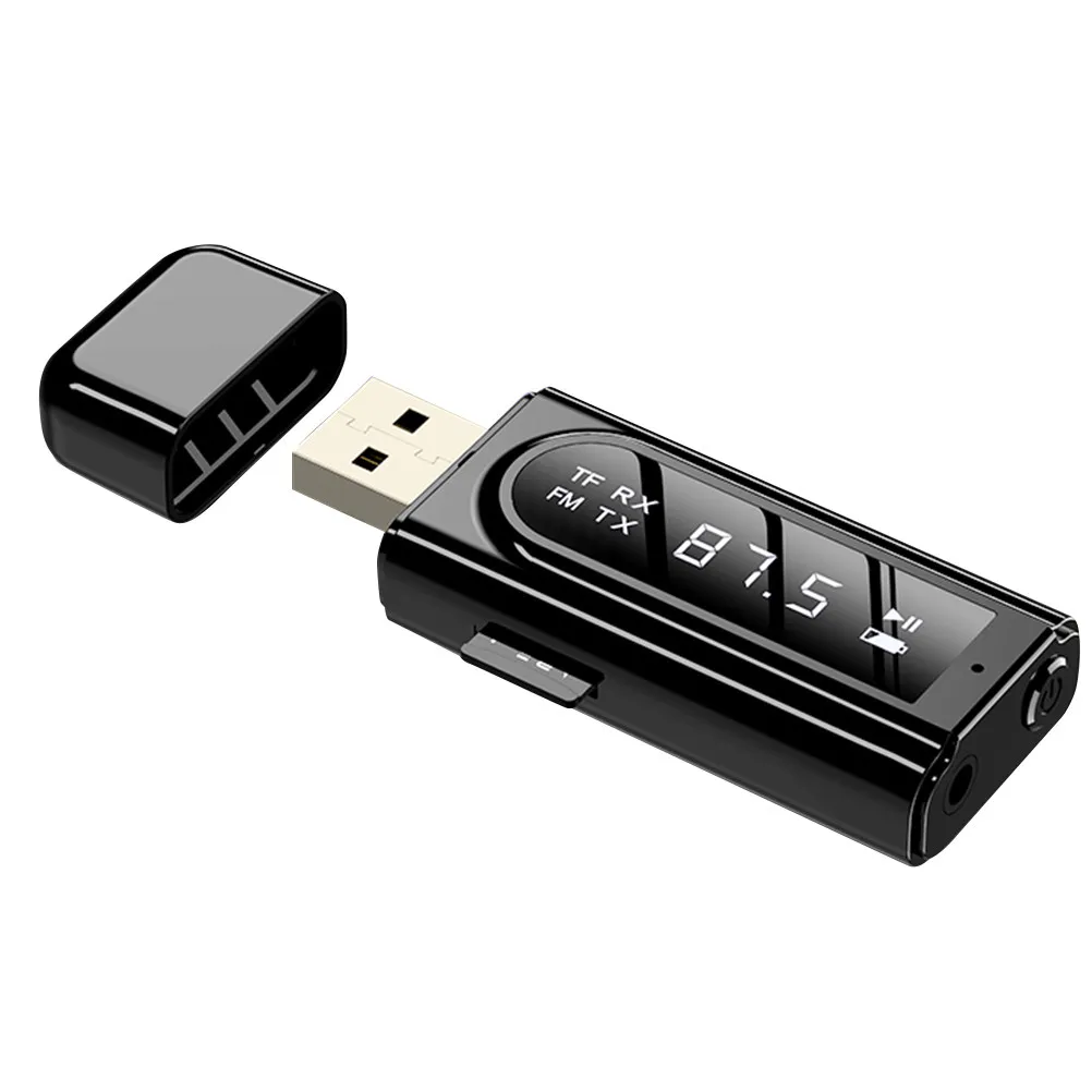 Wireless Receiver Transmitter LED Car Fm .5mm Aux USB Wireless Audio Adapter Reader Fm Dual Output