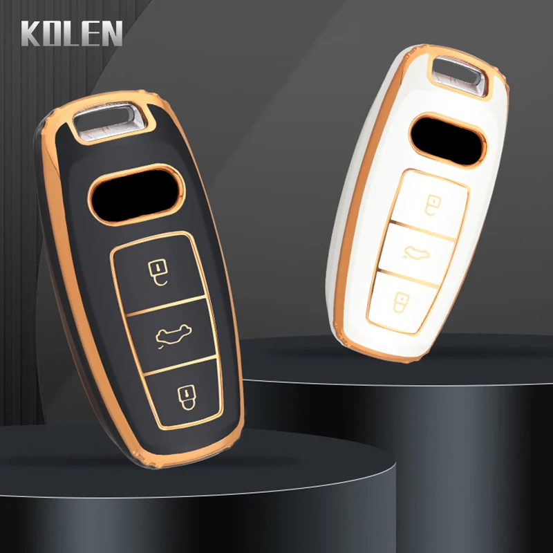 Fashion TPU Car Remote Key Case Cover Fob For Audi A6 A7 A8 C8 Q8 D5 E-Tron Protector Keyless Shell Accessories