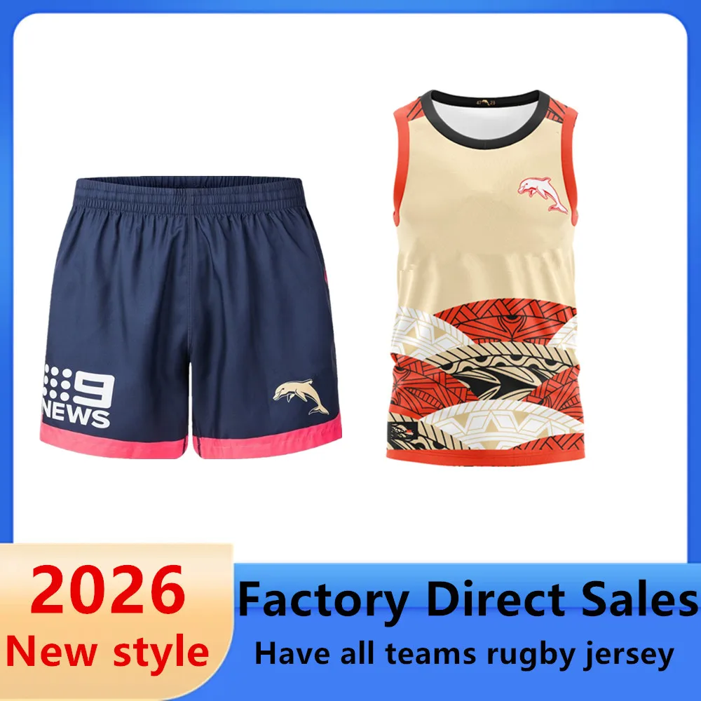 2026 2027 Australia DOLPHINS rugby Shorts vest jacket Hoodie t-shirt kids Woman man children rugby jersey
