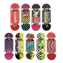 32mm Wooden Fingerboard Set Complete Finger SkateBoard with Alloy Truck Bearing Wheels