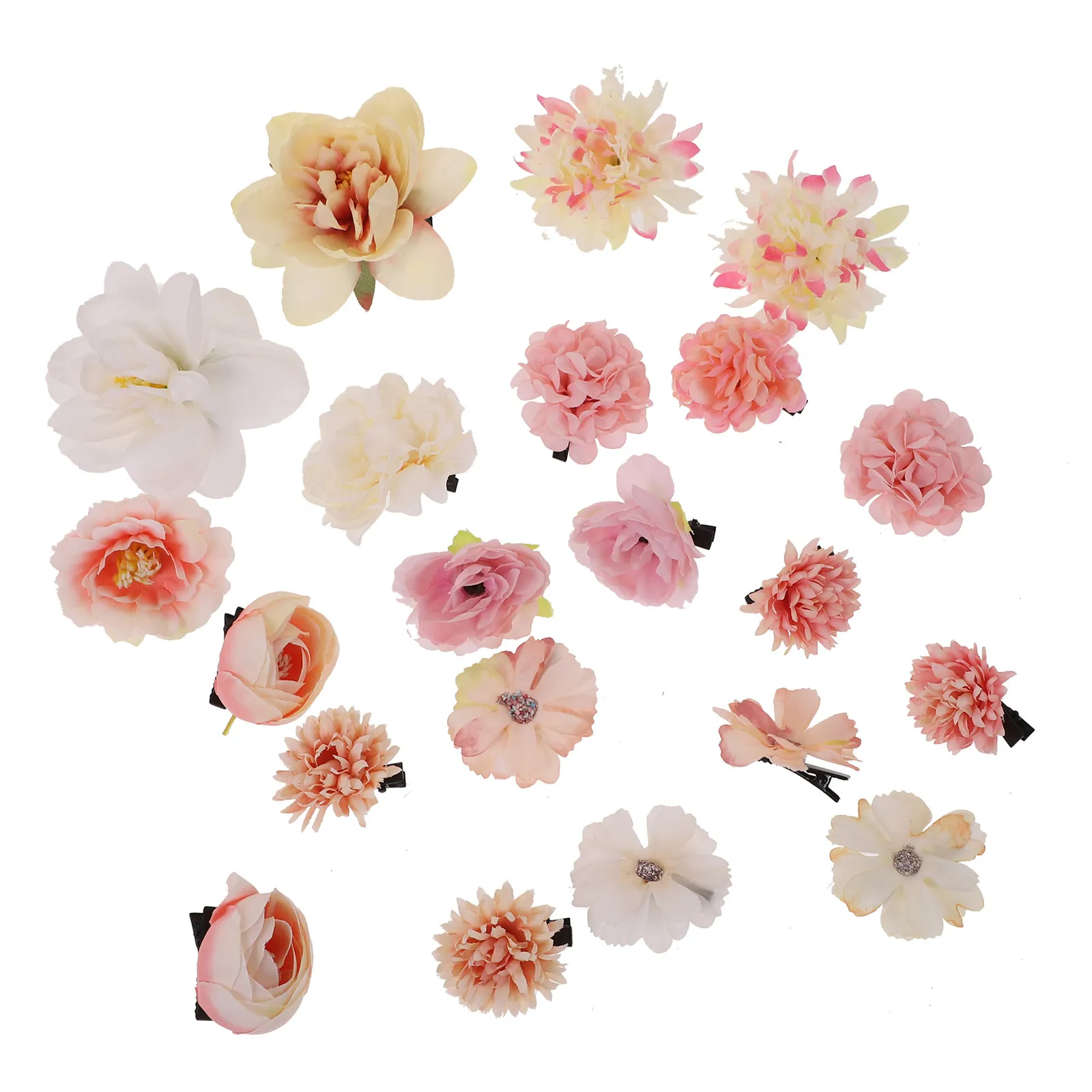 21pcs Flower Hair Clips for Women – 3D Realistic Petal Design Hair Accessories for Wedding, School & Summer