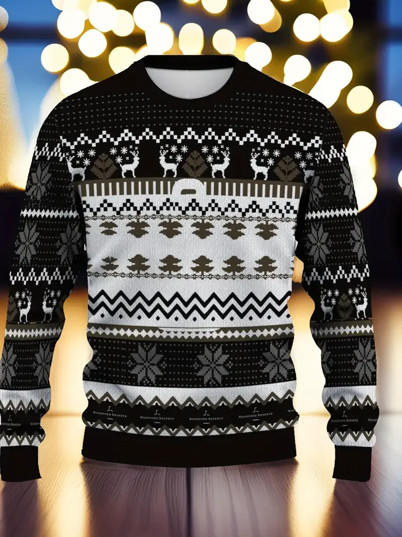 3D Printing Xmas - Ugly Christmas round-neck sweatshirt Xmas Santa
