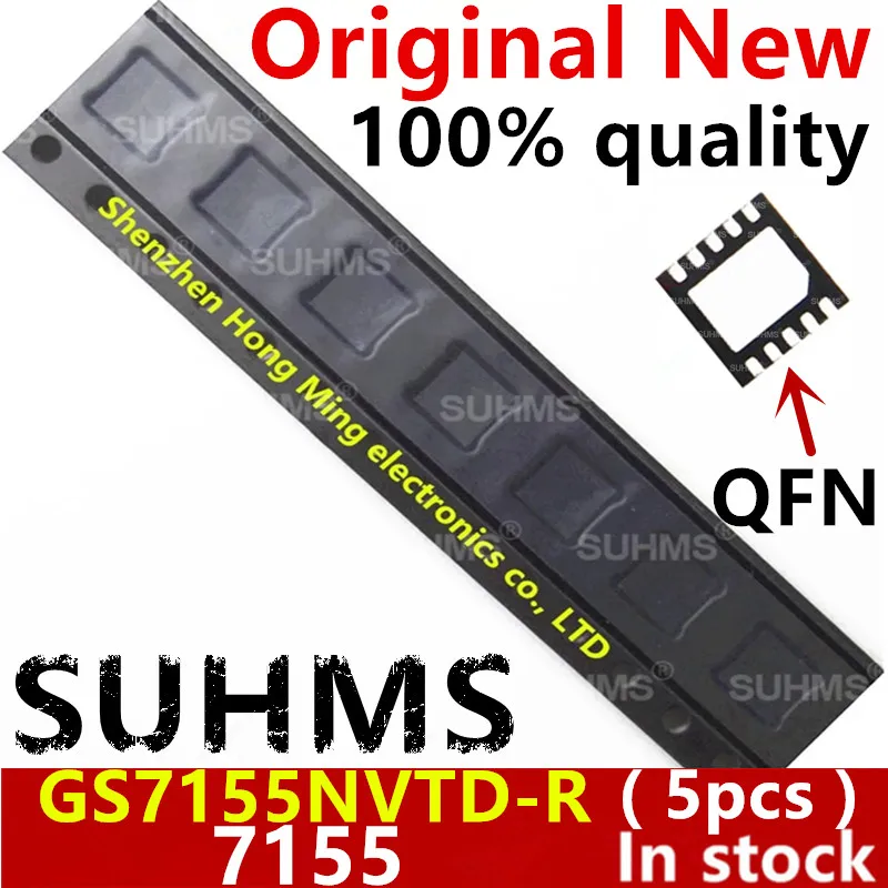 (5 peças) 100% novo chipset 7155 GS7155 GS7155NVTD-R QFN-10