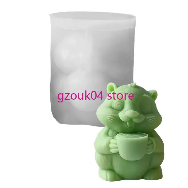 

68TD Flexible and Reusable Silicone Mold Creative Groundhog Ornament Mold for Enthusiasts Making Intricate Animal Sculptures