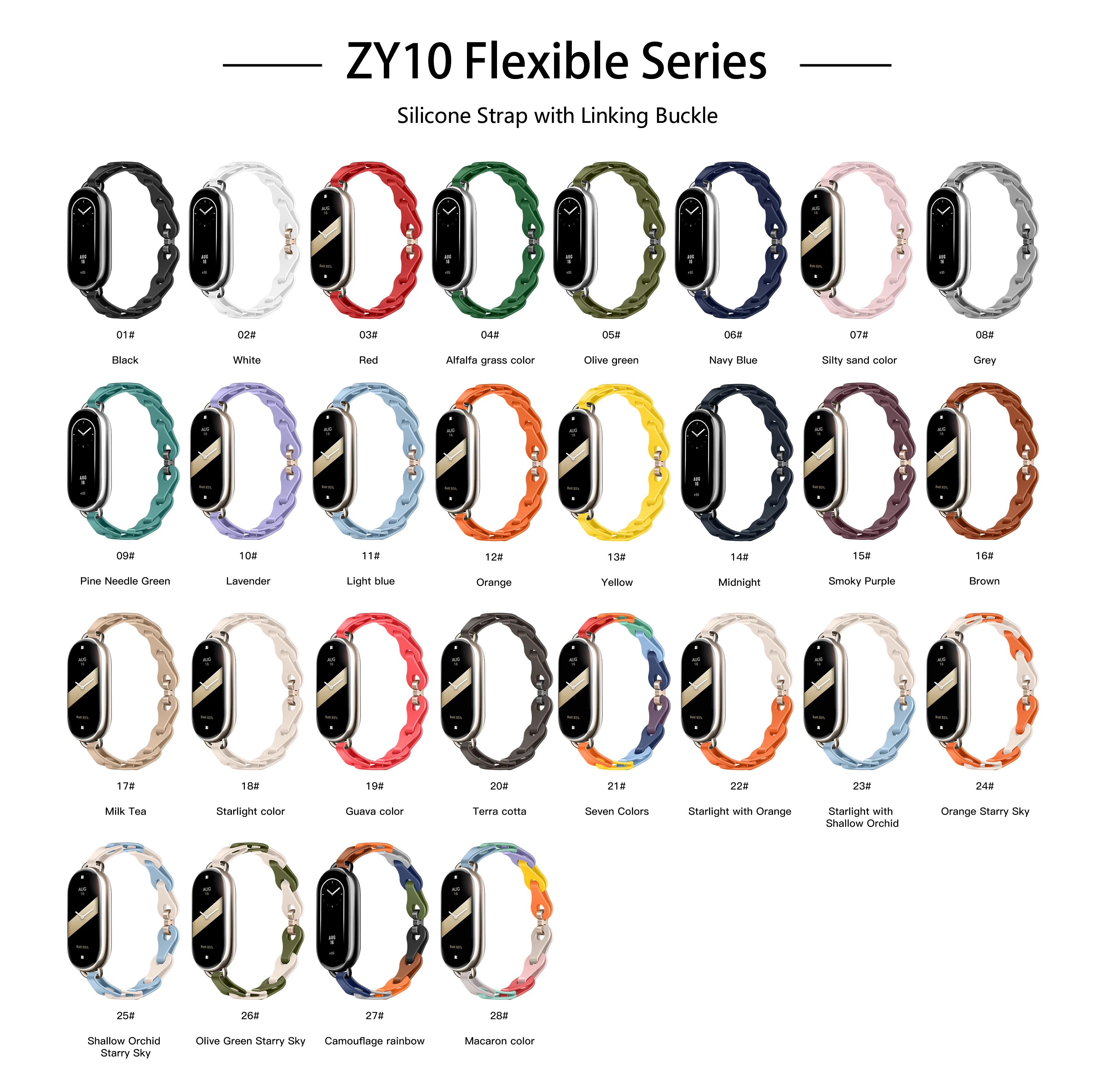 Gumowy pasek do Xiaomi Mi Band 8 Bransoletka ze sprzączką ze stali nierdzewnej do Miband 8 NFC Fashion Lady Style Wymienny pasek silikonowy
