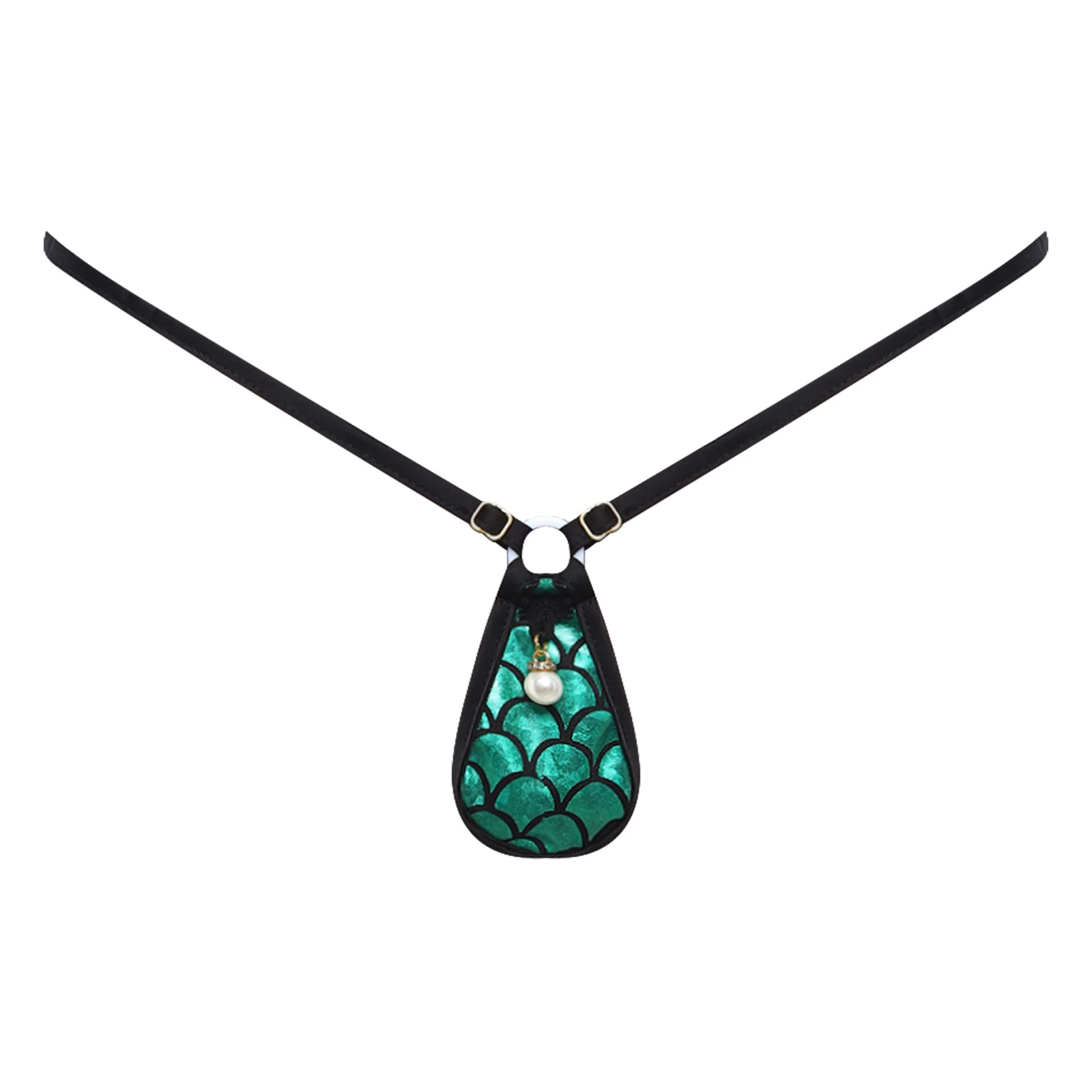 Braguitas de mujer con estampado metálico brillante de escamas de pez, bikini, tanga con perlas de imitación, ropa interior para discoteca y citas nocturnas