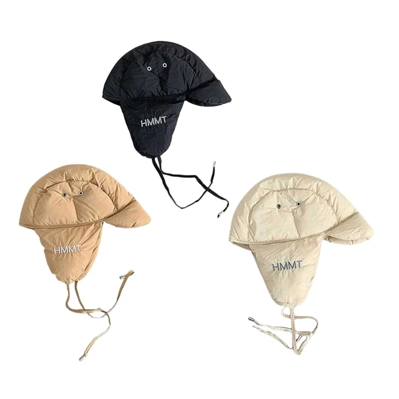 

Outdoor Ear Hats Warm Hat Ear Flaps Hat Short Brim Cotton Caps W3JF