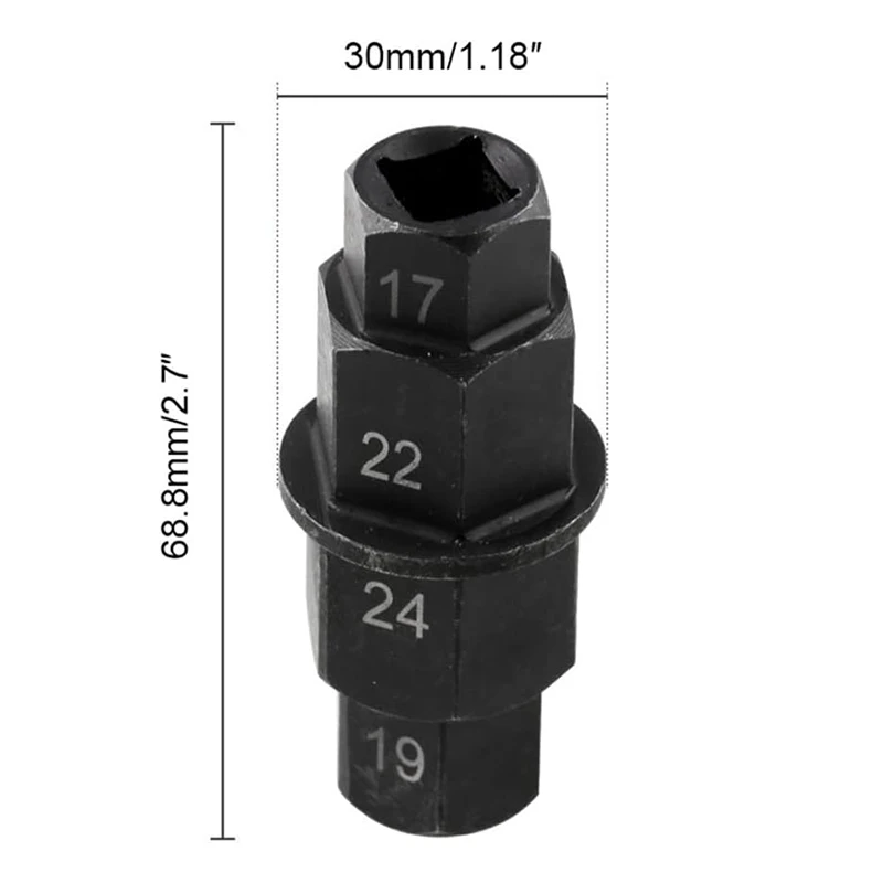17 19 22 24mm Motorcycle Hex Axle Spindle Wheel Removal Driver Tool Socket for Yamaha Honda Kawasaki Suzuki