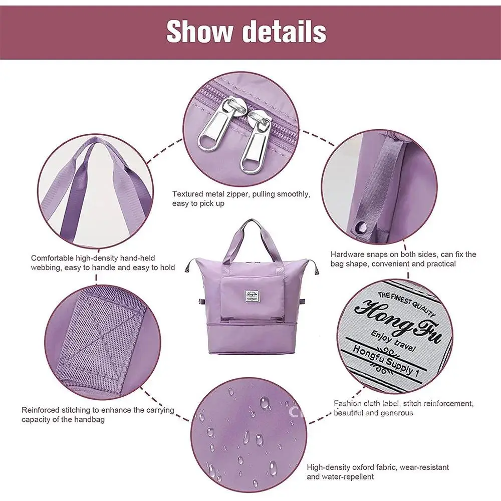 Large Capacity Folding Travel Bags Waterproof Luggage Tote Duffle Sport Shoulder Handbag Storage Travel Bag Bag Women Yoga For