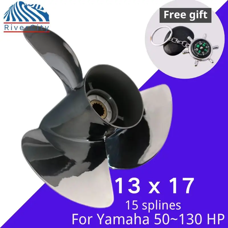 

For Yamaha 50hp 60hp 70hp 75hp Outboard Propeller 13x17 Boat Motor Stainless Steel Screw Ship Marine Engine 3 Blade 15 Spline