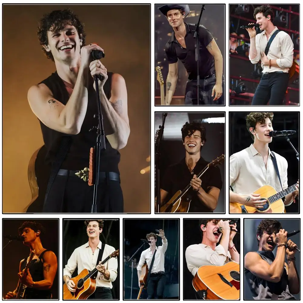 Singer S-Shawn Mendes Poster  Self-adhesive Art Waterproof Paper Sticker Coffee House Bar Room Wall Decor