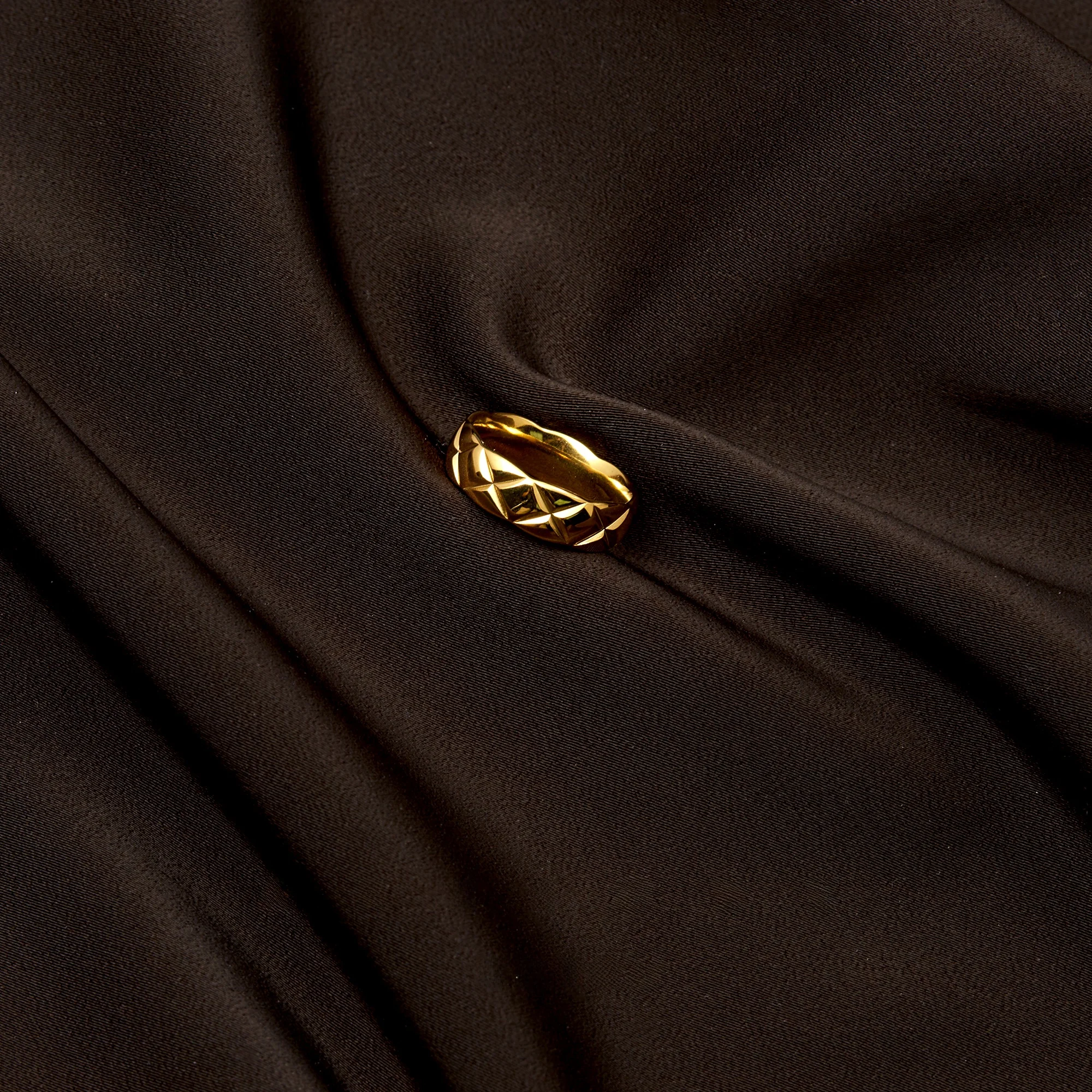 خاتم من التيتانيوم الفولاذي بتصميم عريض وبسيط وأنيق بنمط الماس القديم، خاتم نسائي قابل للتكديس، مجوهرات عصرية رائجة