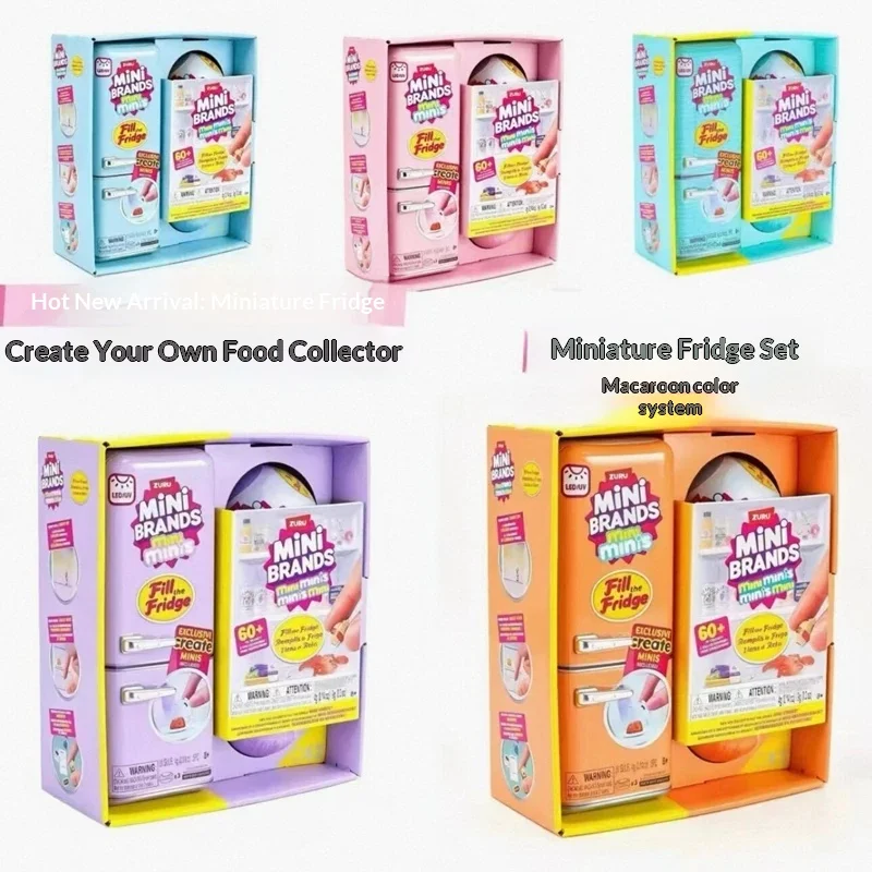 In Stock Genuine Zuru Mini Brands Mini Fridge Set With Original Packaging Blind Box Openable Fridge Door Anime Figure Mystery