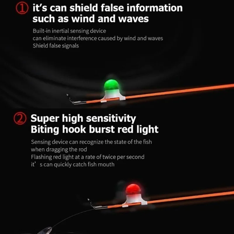 FLYSAND Elektronische Angeln LED Licht Angeln Biss Alarme Tragbare Nacht Angeln Leuchtende Angelschnur Alarm Anzeige – Detail 4