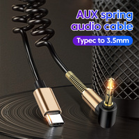 Retractable USB C to 3.5mm AUX Audio Cable Braided Car Adapter for iPhone Samsung Headphone Speaker Type-C Fast Sync Durable