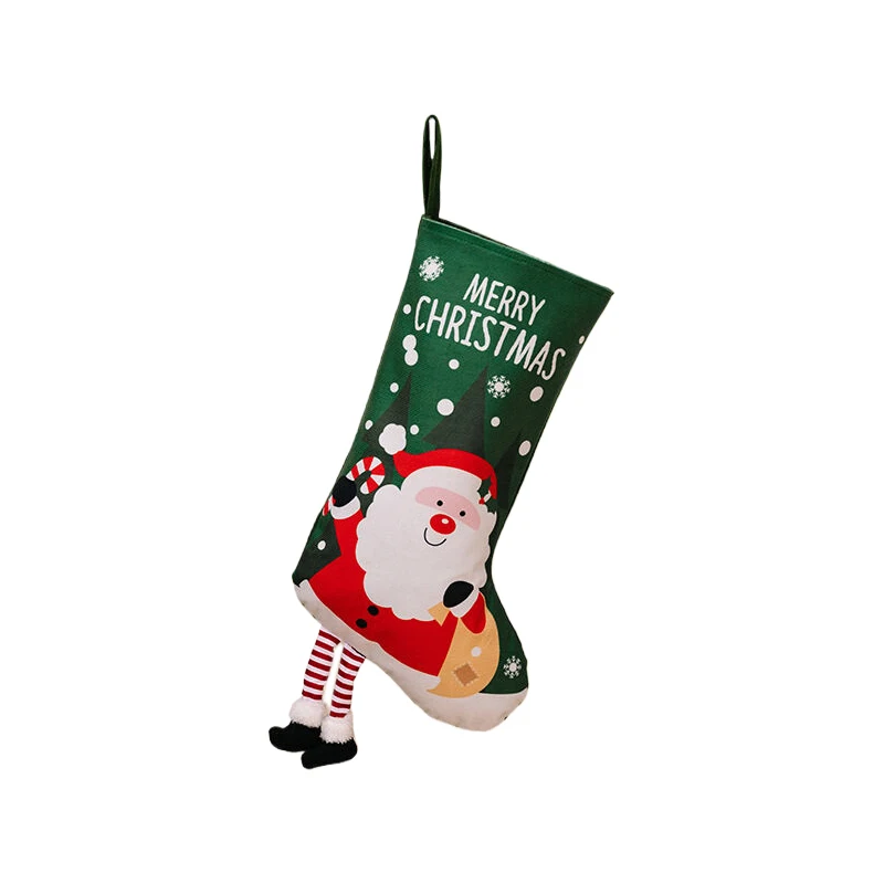 

Green Santa Claus Christmas Stockings Christmas Gifts Socks Tree Decorations Home Festivals Christmas Party Decorations