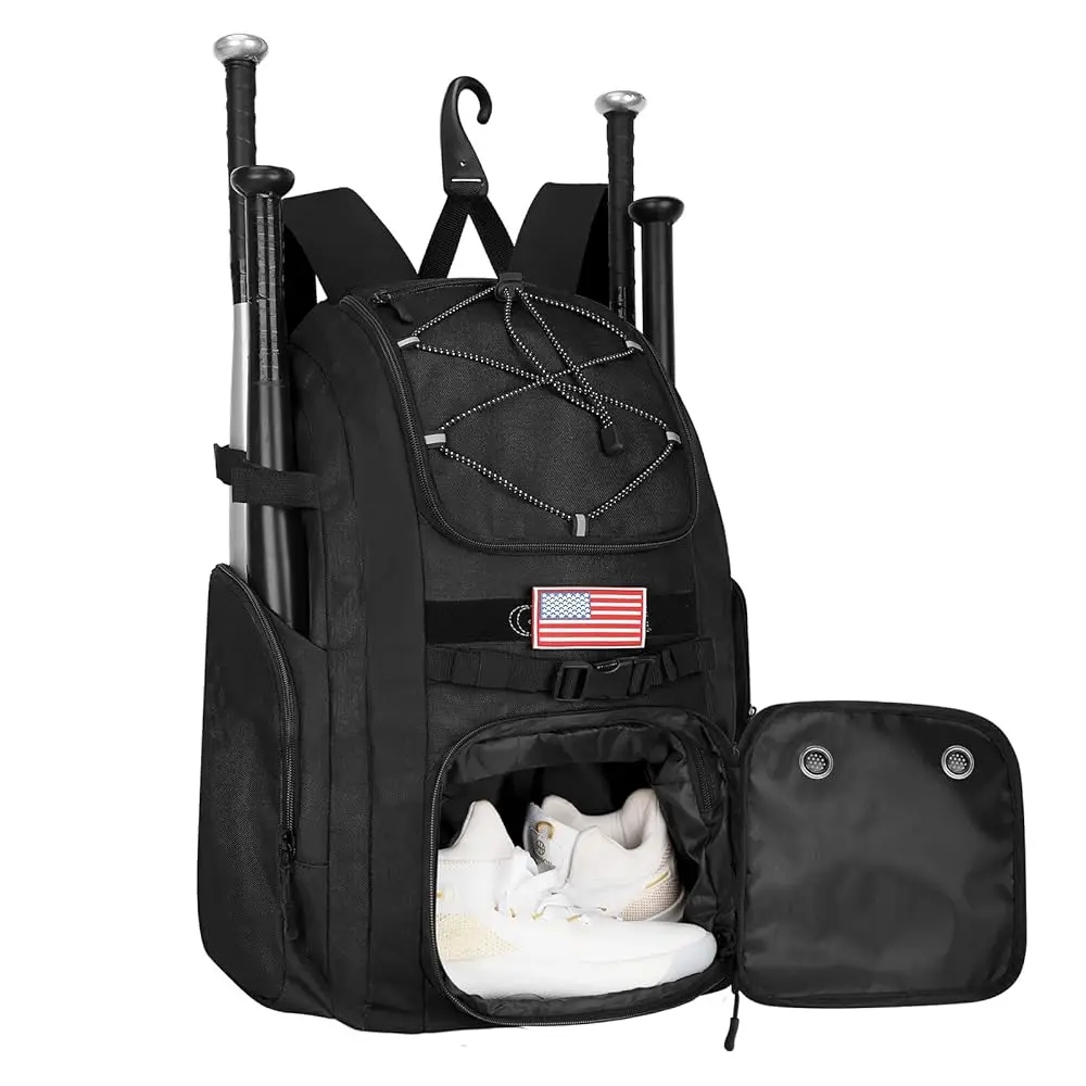 

Baseball Bag, 60L Capacity Softball bag Holds 4 Bats for Youth & Adult, Baseball Bat Backpack with Shoes Compartment,Helmet