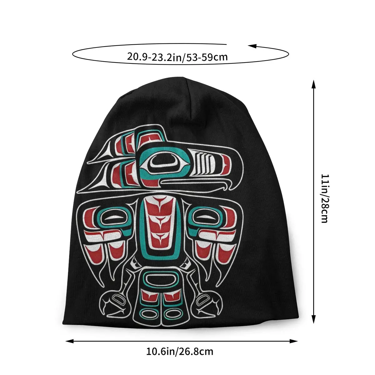 Haida Tlingit Native Raven Totem Thin Skullies Beanies Outdoor Caps For Men Women Ski Caps Bonnet Hats